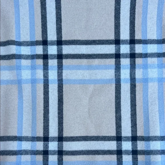 Tahari Blue and Gray Plaid Turtleneck Sweater - Picture 4 of 6